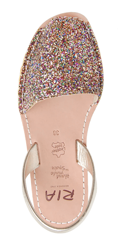 RIA Menorca Womens Joan Glitter Menorcan Avarcas Sandals in Confetti