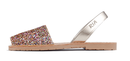 RIA Menorca Womens Joan Glitter Menorcan Avarcas Sandals in Confetti