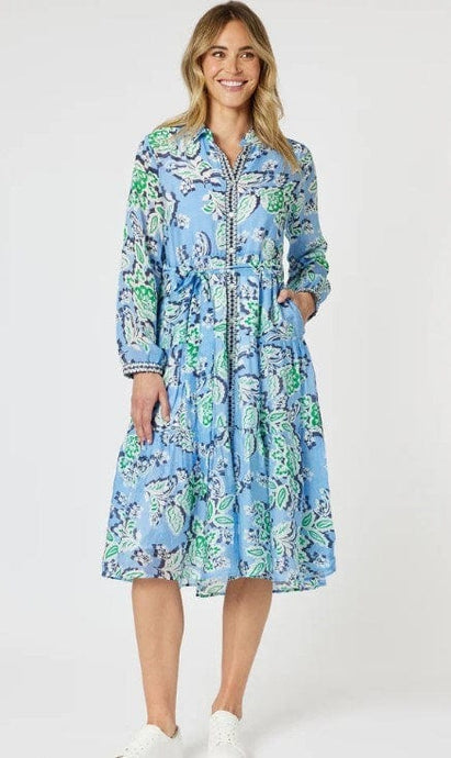 Gordon Smith Womens Coastal Print Button Dress