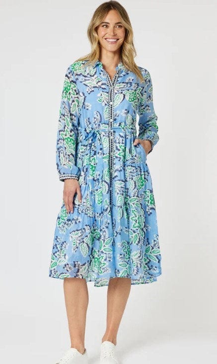 Load image into Gallery viewer, Gordon Smith Womens Coastal Print Button Dress
