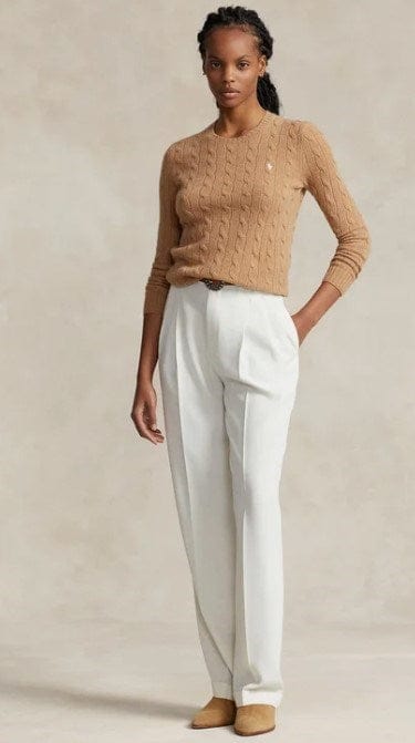 Load image into Gallery viewer, Ralph Lauren Womens Wool Blend Sweater With Logo Embroidery - Camel
