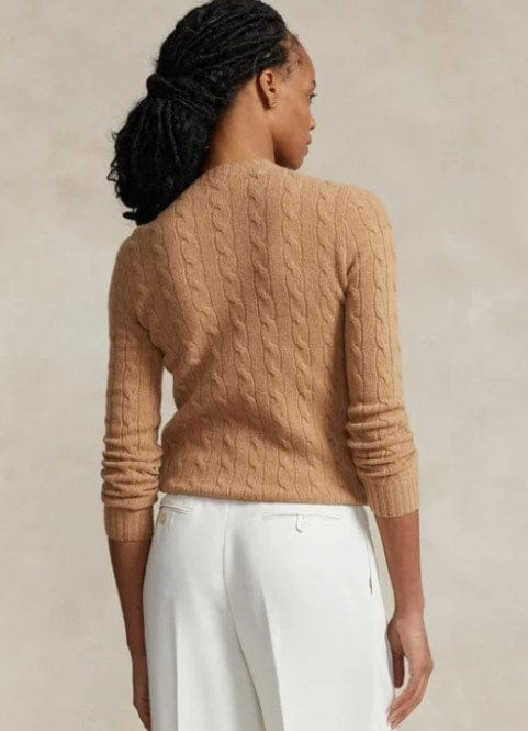 Load image into Gallery viewer, Ralph Lauren Womens Wool Blend Sweater With Logo Embroidery - Camel
