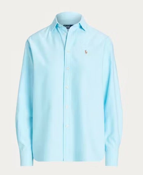 Ralph Lauren Womens Relaxed Fit Cotton Oxford Shirt - Acadia Blue