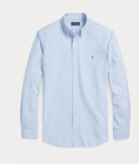 Ralph Lauren Mens Logo Embroidery Shirt - Blue/Pink