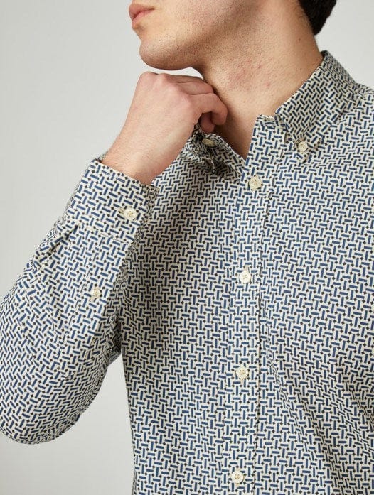 Ben Sherman Mens Split Spot Print Shirt