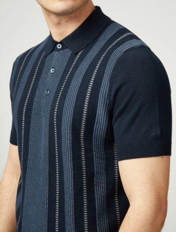 Ben Sherman Mens Birdseye Stripe Polo