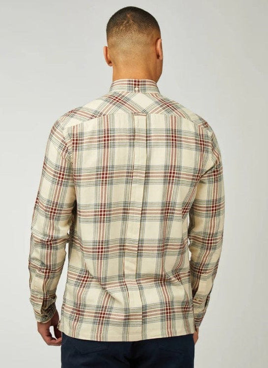 Ben Sherman Mens Grid Check Shirt - Fog