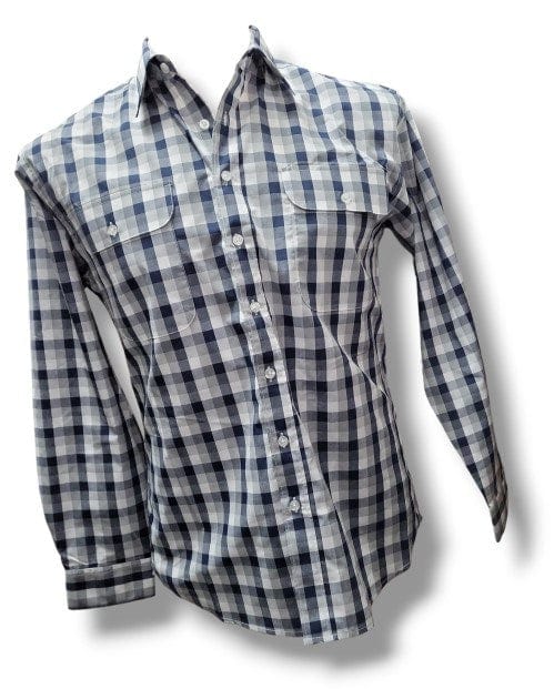 Bisley Mens Long Sleeve Shirt - Blue Check