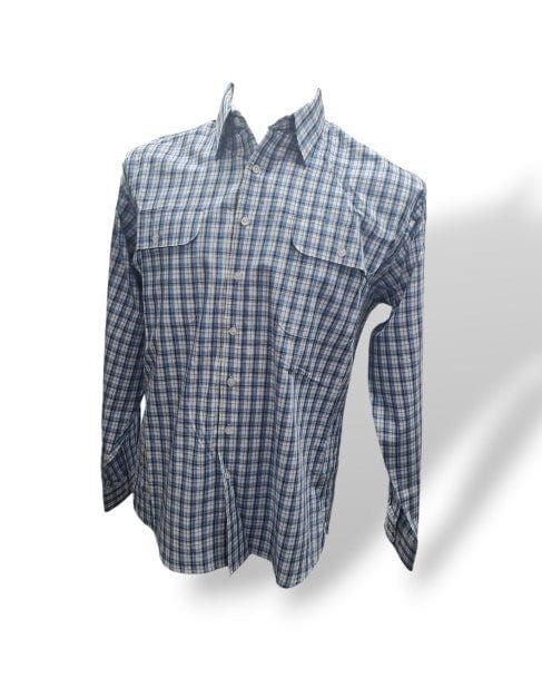 Bisley Mens Long Sleeve Check Shirt - Blue