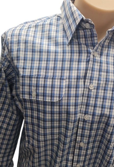 Bisley Mens Long Sleeve Check Shirt - Blue