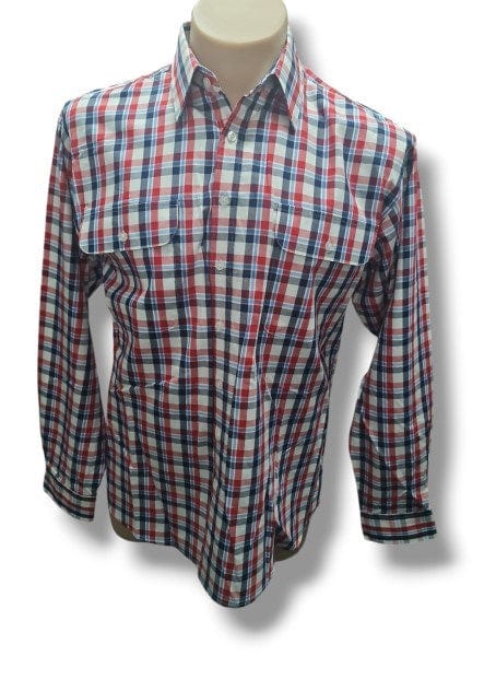 Bisley Mens Long Sleeve Check Shirt - Red