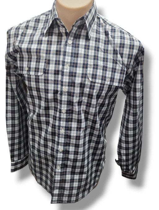 Bisley Mens Long Sleeve Check Shirt - Brown