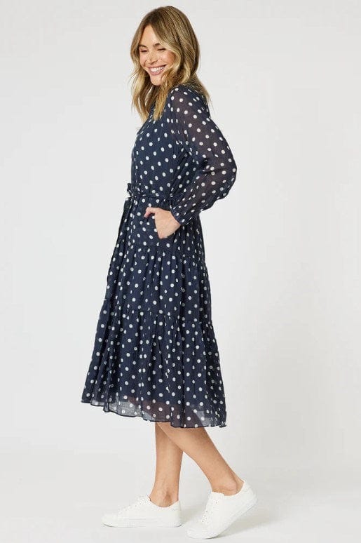 Load image into Gallery viewer, Gordon Smith Womens Sorrento Spot Button Dress
