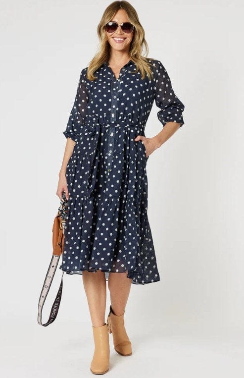 Load image into Gallery viewer, Gordon Smith Womens Sorrento Spot Button Dress
