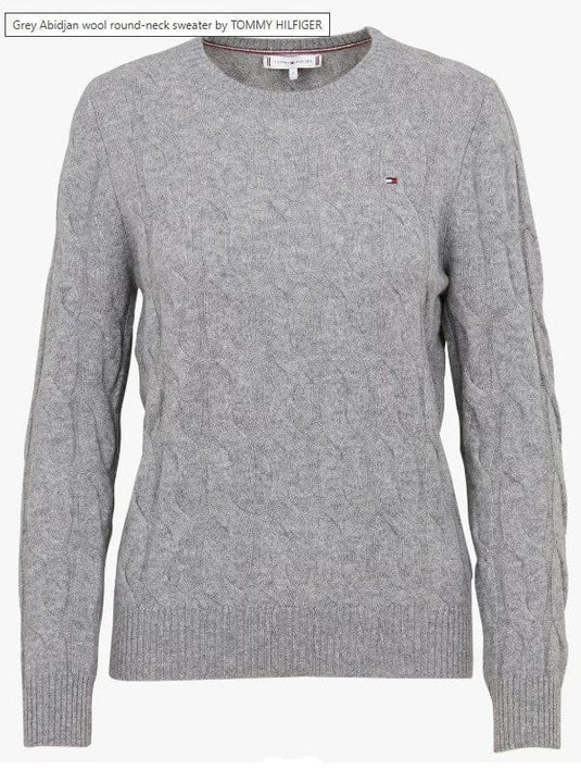 Tommy Hilfiger Womens Soft Wool Cable Crew Neck Sweater