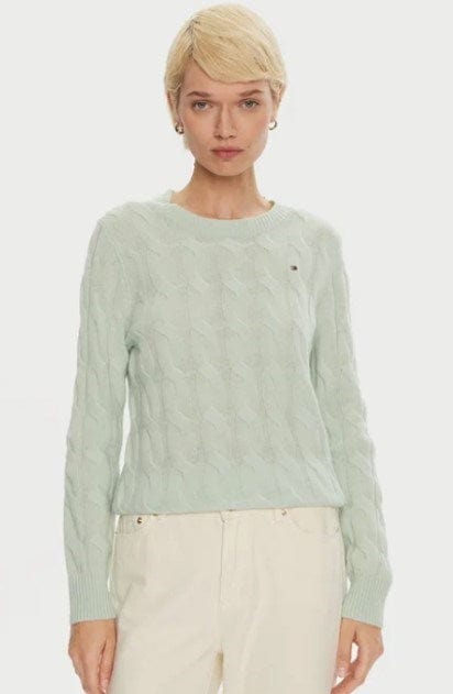 Load image into Gallery viewer, Tommy Hilfiger Womens Soft Wool Cable Crew Neck Sweater
