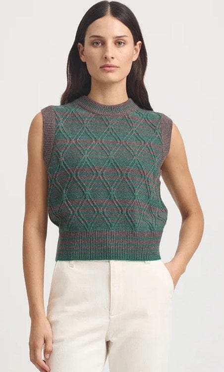 Toorallie Womens Diamond Cable Vest