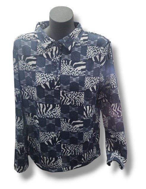 Corfu Womens Soft Brushed Knit - Safari Montage