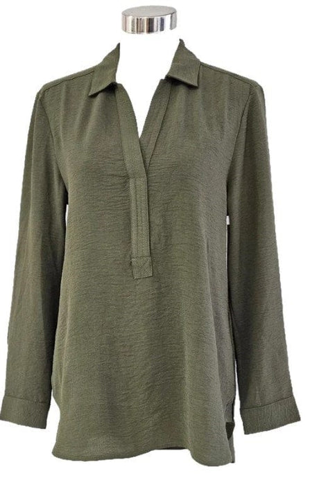 Corfu Womens Soft Print Shirt - Olive