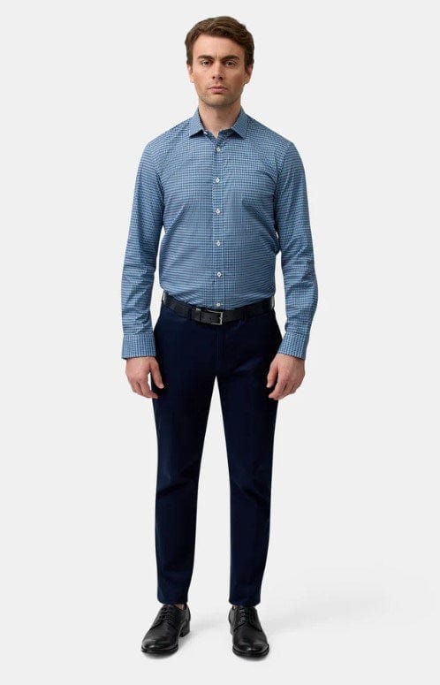 Load image into Gallery viewer, Brooksfield Mens Stretch Performance Reg Fit Shirt - Navy
