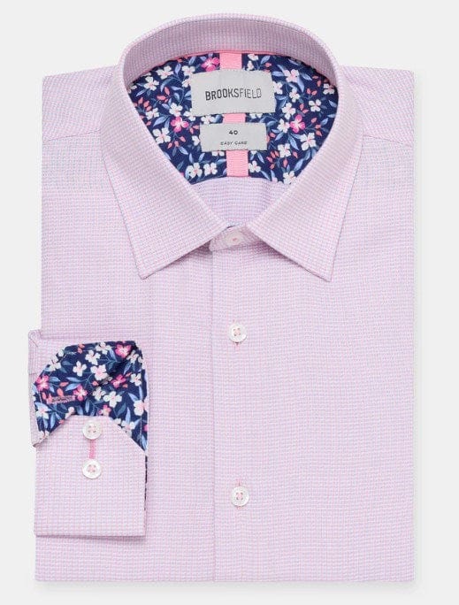 Brooksfield Mens Easy Care Reg Fit Shirt - Pink