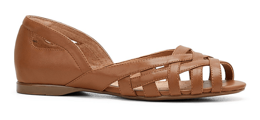 Hush Puppies Womens WIM Wim Tan Leather Ballet Flats Shoes