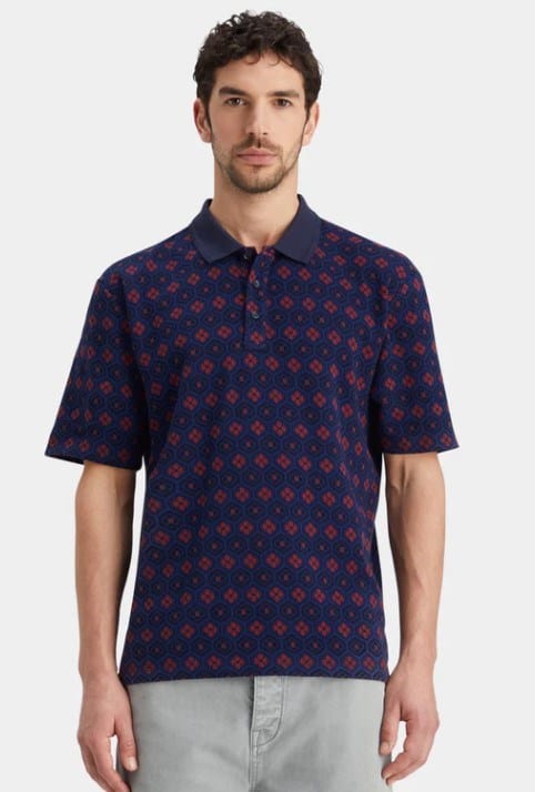 Scotch & Soda Mens Jacquard Printed Polo