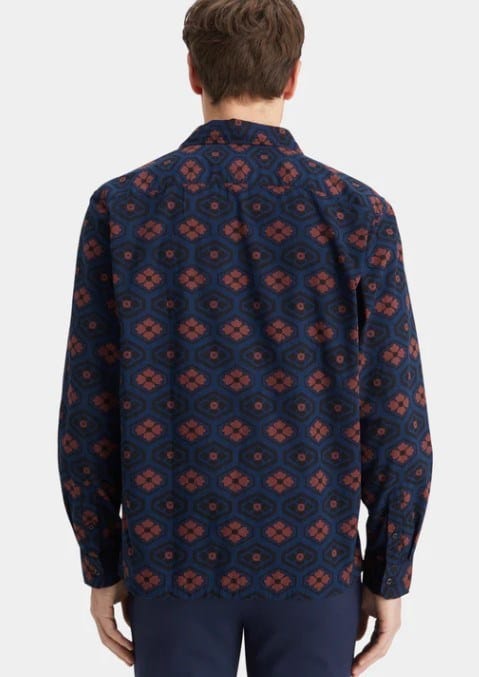 Scotch & Soda Mens Printed Seersucker Shirt