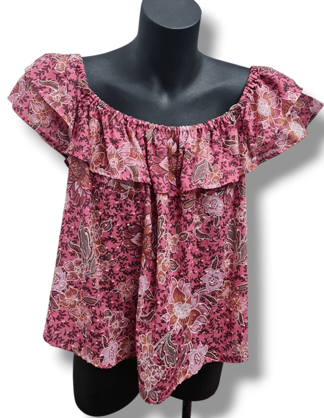 Load image into Gallery viewer, Kachel Womens Pinky Floral Print Sleeveless Tops
