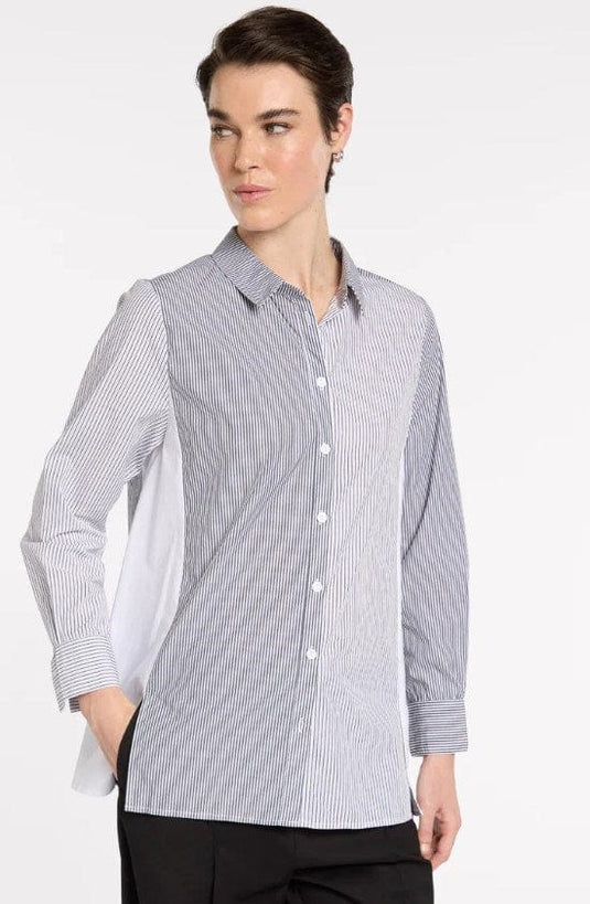 Marco Polo Womens Spliced Stripe Shirt