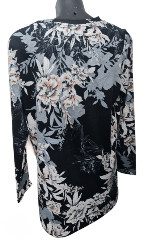 Equinox Womens Floral Long Sleeve Knit Top