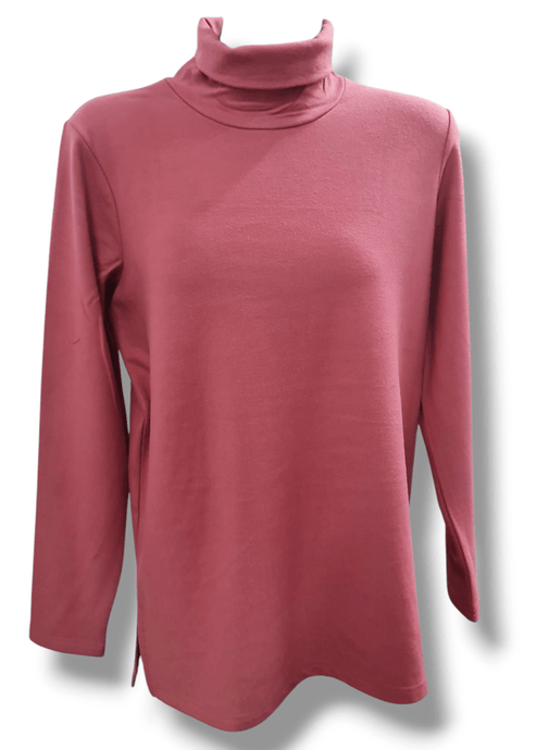 Equinox Womens Peach Finish Roll-Neck Top