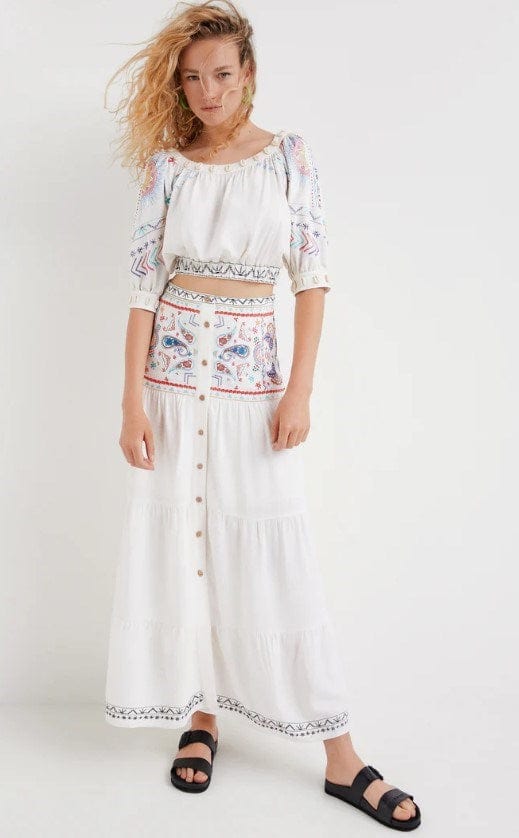 Load image into Gallery viewer, Desigual Womens Embrroidered Maxi Skirt
