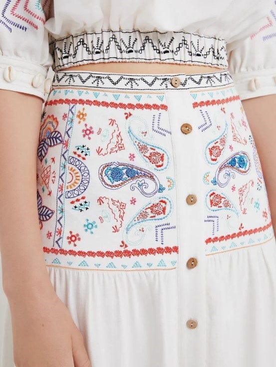 Load image into Gallery viewer, Desigual Womens Embrroidered Maxi Skirt
