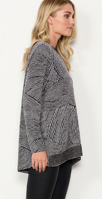 Load image into Gallery viewer, Holmes &amp; Fallon Womens Lurex Sparkle With Contrast Trims Top

