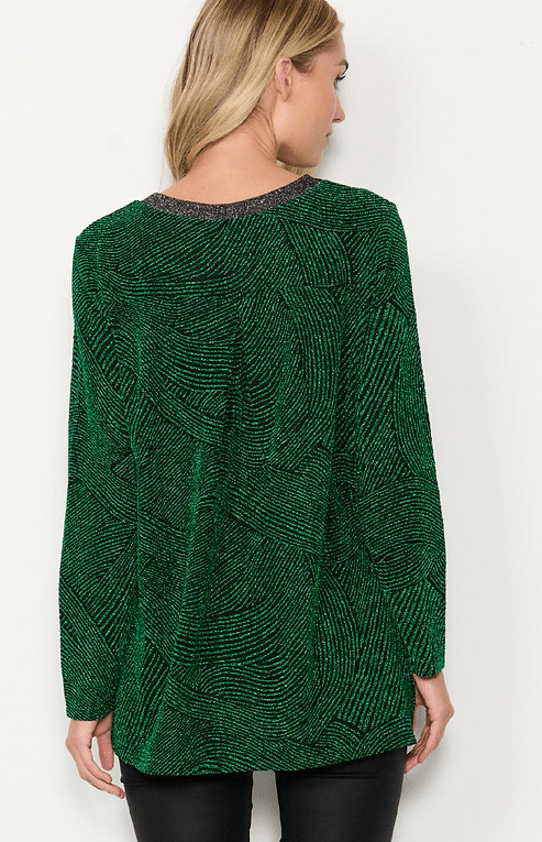 Load image into Gallery viewer, Holmes &amp; Fallon Womens Lurex Sparkle With Contrast Trims Top
