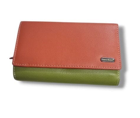 Load image into Gallery viewer, Franco Bonini Womens Flap Over Ladies Wallet with zip Around coin Purse

