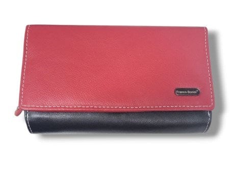 Load image into Gallery viewer, Franco Bonini Womens Flap Over Ladies Wallet with zip Around coin Purse
