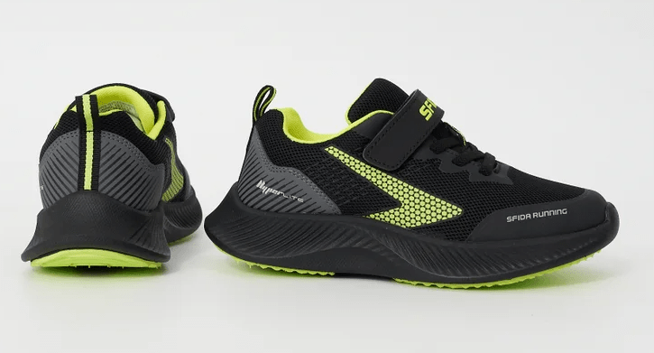 Load image into Gallery viewer, Sfida Kids Kaleido Velcro Runners - Lime
