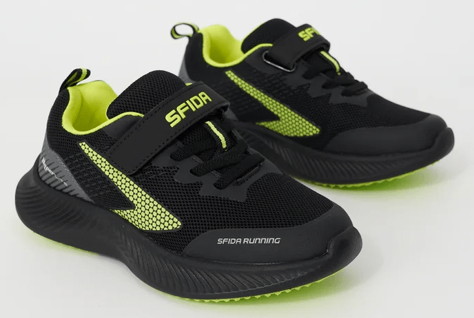 Load image into Gallery viewer, Sfida Kids Kaleido Velcro Runners - Lime
