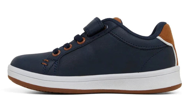 Load image into Gallery viewer, Clarcks Kids Dane Junior Navy Tan Shoes
