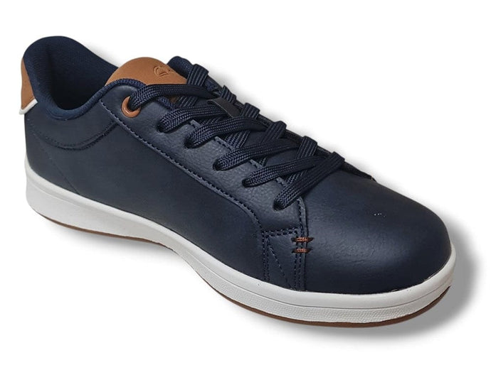 Clarks Kids Dane Senior Sneakers in Navy Tan Shoes