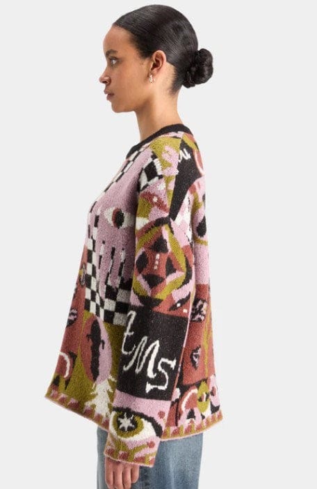 Scotch & Soda Womens Graphic Oversized Pullover