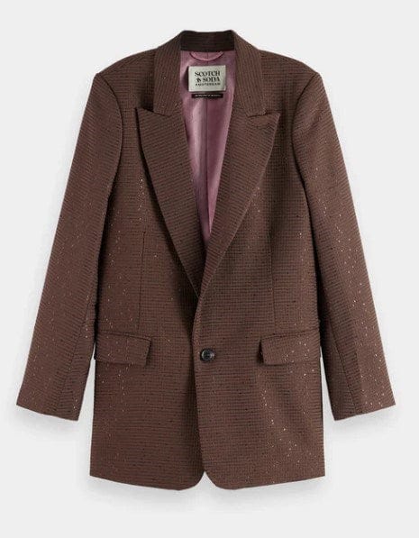 Scotch & Soda Womens Sequin Single-Breasted Blazer