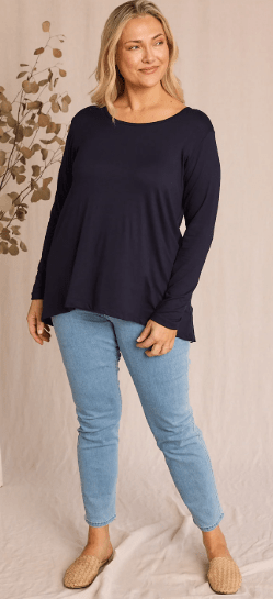 Jump Womens Long Sleeve Swing Hem Tee Hunter