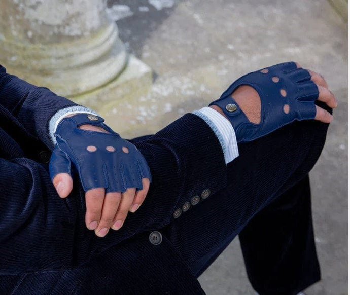 Dents Mens Cut Off Finger Driving Glove With Knuckle Holes