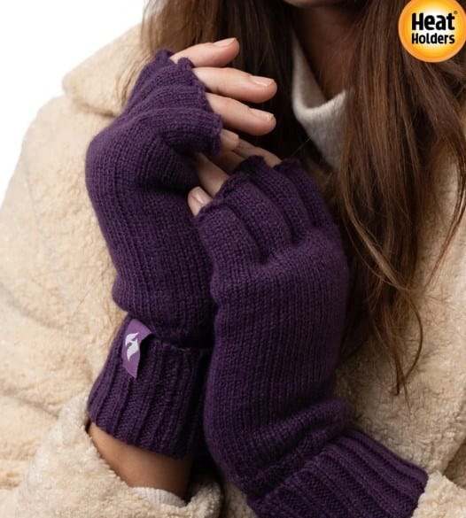 Heat Holders Womens Fingerless Thermal Gloves