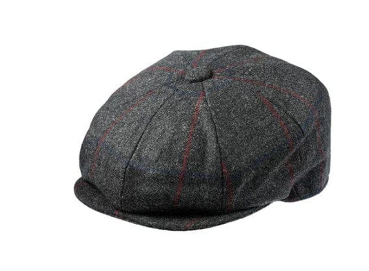 Christys London Mens 8 Piece Baker Boy Tweed Cap