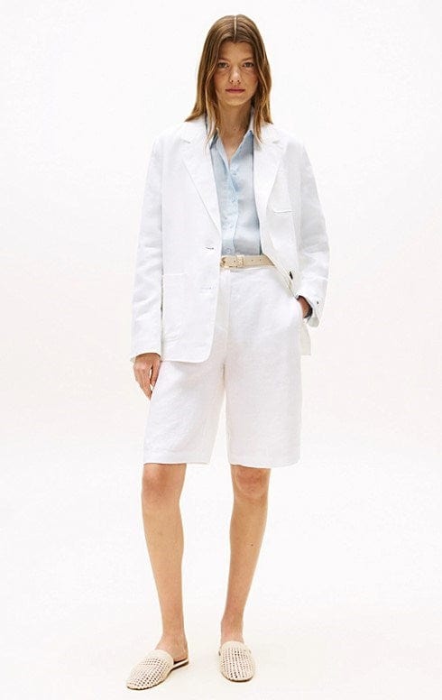 Load image into Gallery viewer, Tommy Hilfiger Womens Linen Blend Slim Tailored Shorts
