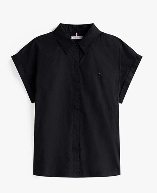 Load image into Gallery viewer, Tommy Hilfiger Womens Relaxed Fit Short Sleeve Poplin Shirt